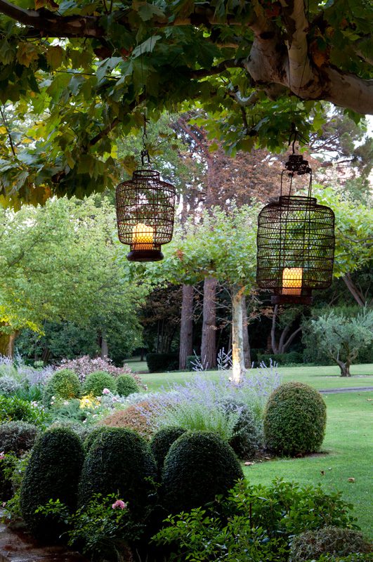 Chinese Lanterns In A French Garden 