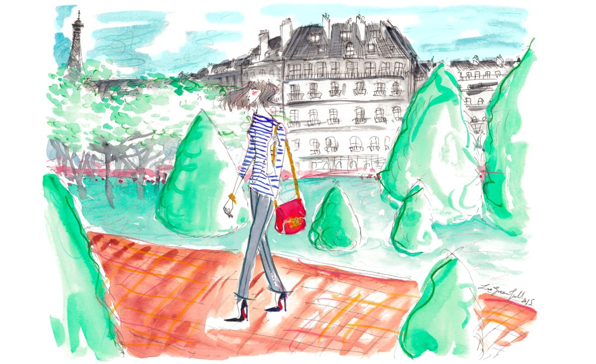 Paris in summer illustrated by Leo Greenfield for Vicki Archer