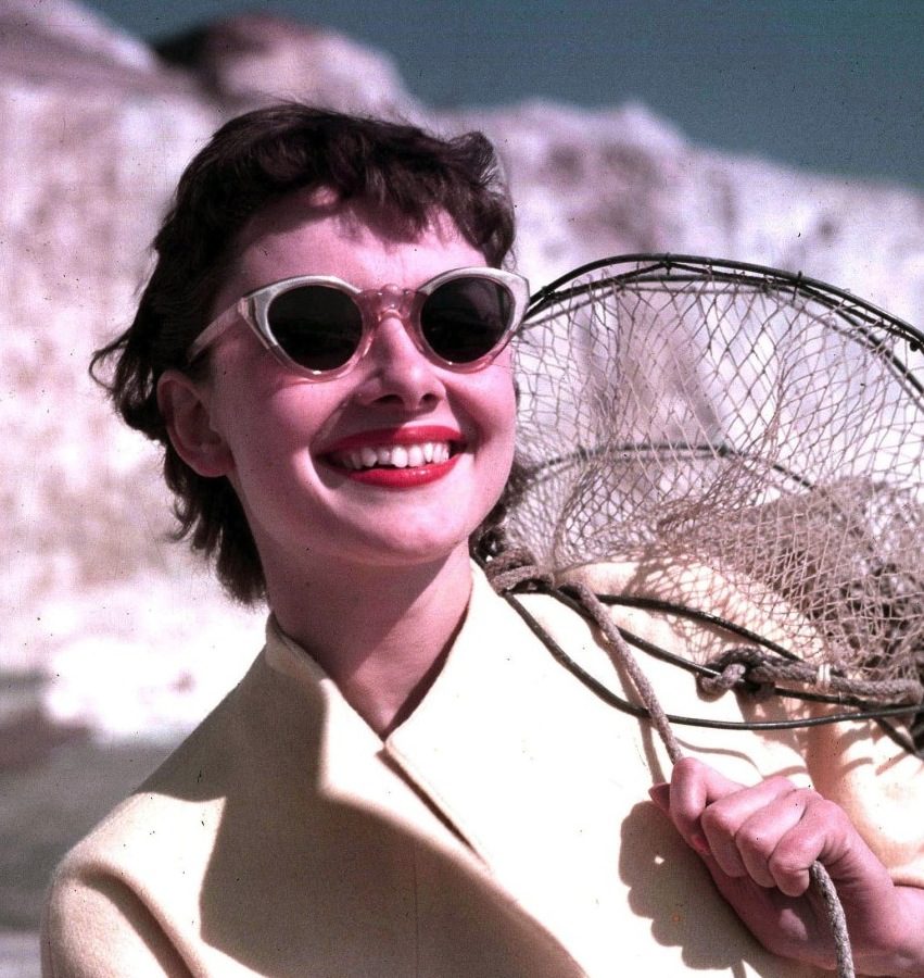 audrey hepburn wearing cats eye glasses, vickiarcher.com