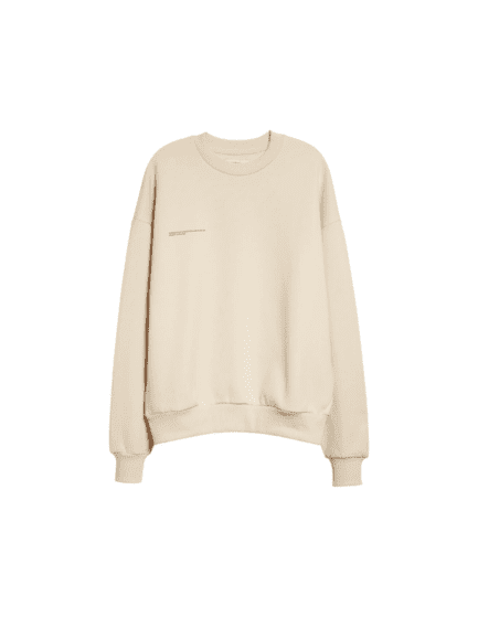 Pangaia 365 Signature Unisex Recycled & Organic Cotton Crewneck Sweatshirt Stone