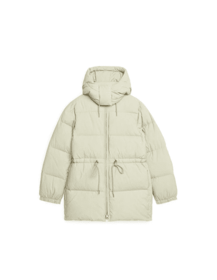 Arket Cream Waisted Down Jacket