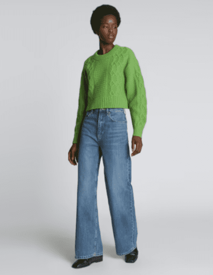 Everlane The Felted Merino Cropped Cable Sweater